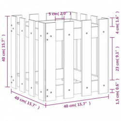 Pflanzkübel Lattenzaun-Design 40x40x40 cm Massivholz Kiefer