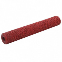Drahtzaun Stahl mit PVC-Beschichtung 25x1 m Rot