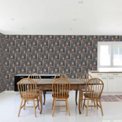 DUTCH WALLCOVERINGS Tapete Wood Blau und Braun