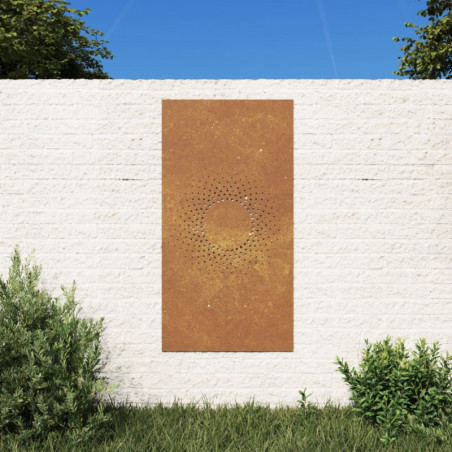 Garten-Wanddeko 105x55 cm Cortenstahl Sonne-Design