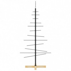 Weihnachtsbaum Metall mit Holzständer Schwarz 120 cm