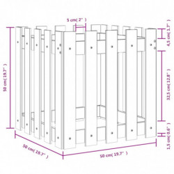 Pflanzkübel Lattenzaun-Design 50x50x50 cm Massivholz Douglasie