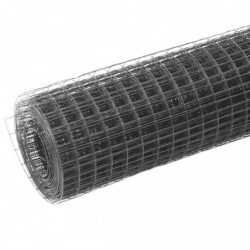 Drahtzaun Stahl mit PVC-Beschichtung 10x1,5 m Grau