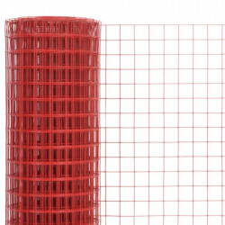 Drahtzaun Stahl mit PVC-Beschichtung 10x1,5 m Rot
