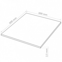 MDF-Platten 20 Stück Quadratisch 60x60 cm 2,5 mm