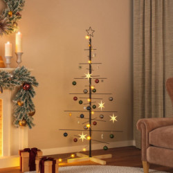 Weihnachtsbaum Metall mit Holzständer Schwarz 150 cm