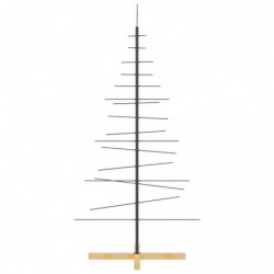 Weihnachtsbaum Metall mit Holzständer Schwarz 150 cm