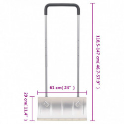 Schneeschieber mit Teleskopgriff Silbern 61 cm Stahl