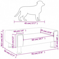 Hundebett Dunkelgrau 70x45x26,5 cm Samt