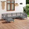 6-tlg. Garten-Lounge-Set Luana Massivholz Kiefer Grau