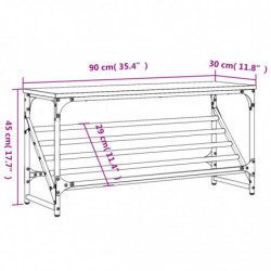 Schuhregal Schwarz 90x30x45 cm Holzwerkstoff