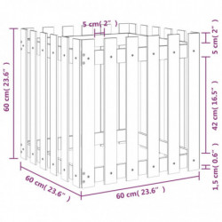 Pflanzkübel Lattenzaun-Design 60x60x60 cm Massivholz Douglasie