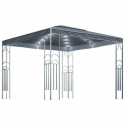 Pavillon Wiggo mit LED-Lichterkette 300x300 cm Anthrazit