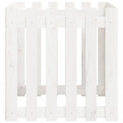 Pflanzkübel Lattenzaun-Design Weiß 60x60x60cm Massivholz Kiefer