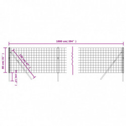 Maschendrahtzaun Grün 0,8x10 m Verzinkter Stahl