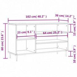 Schuhregal Räuchereiche 102x36x60 cm Holzwerkstoff