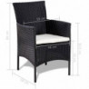 4-tlg. Garten-Lounge-Set Fares mit Auflagen Poly Rattan Schwarz