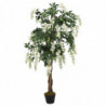 Glyzinienbaum Künstlich 840 Blätter 150 cm Grün und Weiß