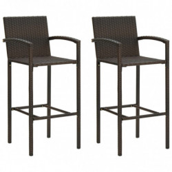 3-tlg. Gartenbar-Set Diana Poly Rattan Braun