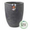 Capi Vase Waste Rib Elegant Niedrig 34x46 cm Grau