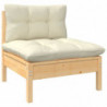 4-tlg. Garten-Lounge-Set Friederike mit Creme Kissen Massivholz Kiefer