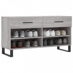 Schuhbank Grau Sonoma 102x35x55 cm Holzwerkstoff