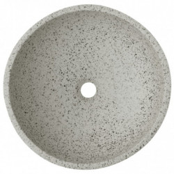 Aufsatzwaschbecken Grau Rund Ø41x14 cm Keramik