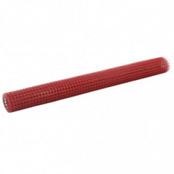 Drahtzaun Stahl mit PVC-Beschichtung 25x1,5 m Rot