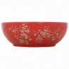 Aufsatzwaschbecken Weiß und Rot Rund Ø41x14 cm Keramik