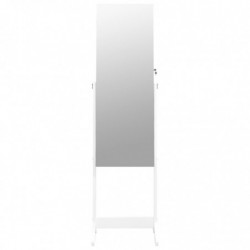Spiegel-Schmuckschrank Freistehend Weiß 42x38x152 cm
