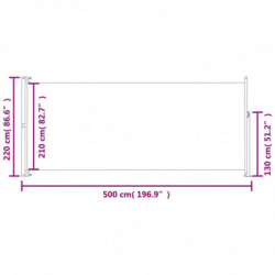 Seitenmarkise Ausziehbar 220x500 cm Grau