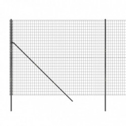 Maschendrahtzaun Anthrazit 1,6x10 m Verzinkter Stahl