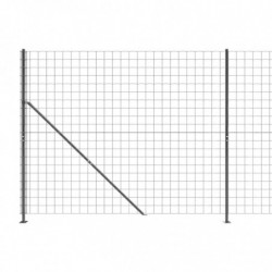 Maschendrahtzaun mit Bodenflansch Anthrazit 2x10 m