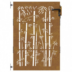 Gartentor 85x125 cm Cortenstahl Bambus-Design
