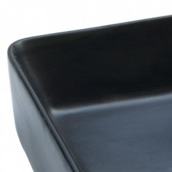 Aufsatzwaschbecken Schwarz Rechteckig 46x35,5x13cm Keramik