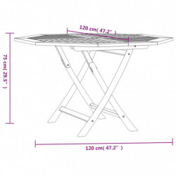 Gartentisch Klappbar 120x120x75 cm Massivholz Teak