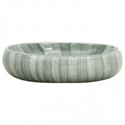 Aufsatzwaschbecken Grün Oval 59x40x15 cm Keramik