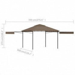 Pavillon Vladislav mit Doppelt Erweiterten Dächern 3x3x2,75 cm 180