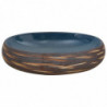 Aufsatzwaschbecken Braun und Blau Oval 59x40x15 cm Keramik