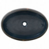 Aufsatzwaschbecken Schwarz und Blau Oval 59x40x15 cm Keramik
