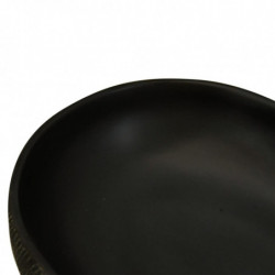 Aufsatzwaschbecken Schwarz Oval 59x40x14 cm Keramik