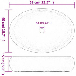 Aufsatzwaschbecken Mehrfarbig Oval 59x40x15 cm Keramik