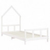 Kinderbett Weiß 90x190 cm Massivholz Kiefer