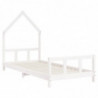 Kinderbett Weiß 90x200 cm Massivholz Kiefer