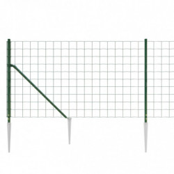 Maschendrahtzaun mit Bodenhülsen Grün 0,8x25 m