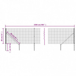 Maschendrahtzaun mit Bodenhülsen Grün 0,8x25 m