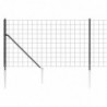 Maschendrahtzaun mit Bodenhülsen Anthrazit 0,8x25 m