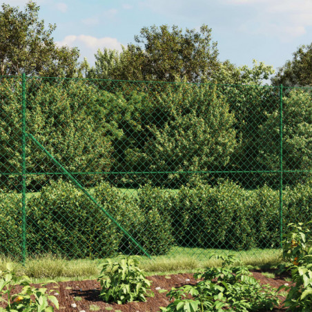 Maschendrahtzaun mit Erdspießen Grün 2x10 m