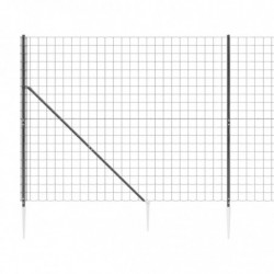 Maschendrahtzaun mit Bodenhülsen Anthrazit 2,2x10 m