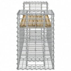 Gartenbank aus Gabionen 183x41x60,5 cm Kiefernholz Imprägniert